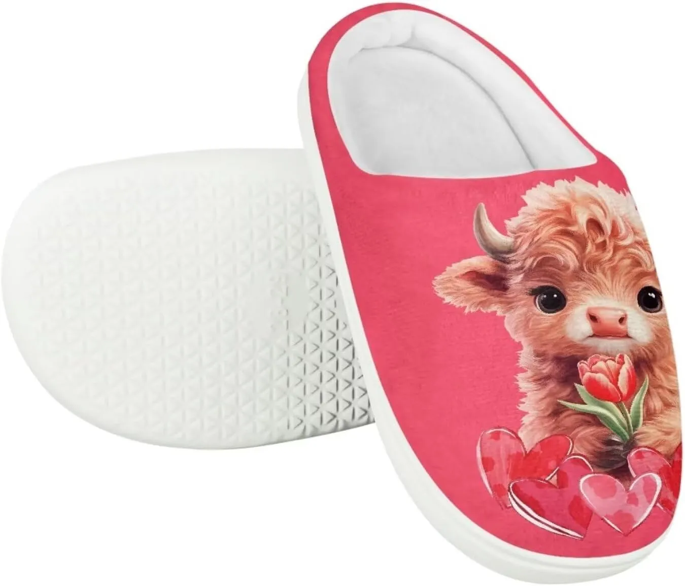 Plush Slippers for Kids Winter Warm Cozy Fuzzy Non-Slip Cotton Breathable House Slippers for Toddler Boys Girls US 9-15