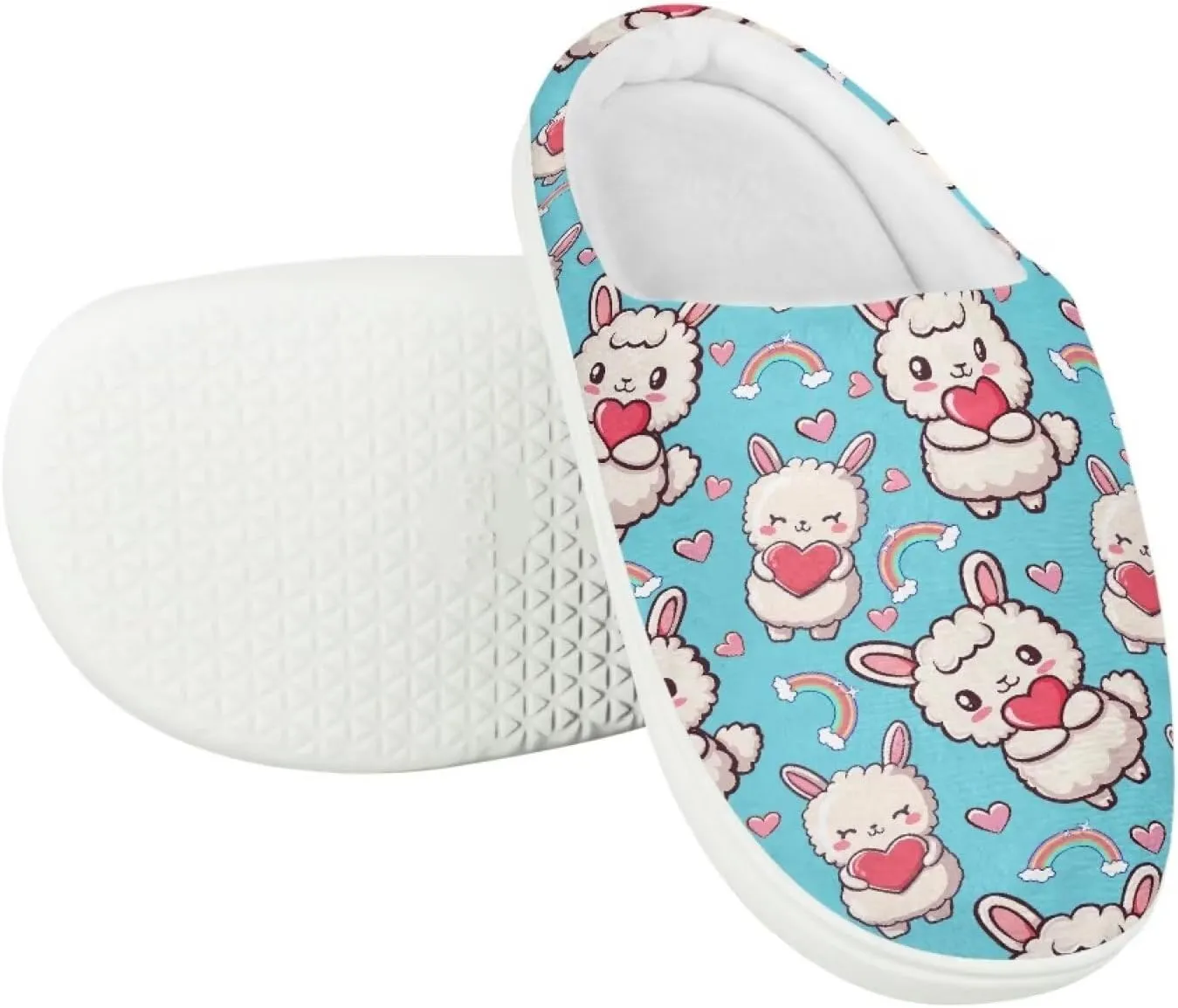 Plush Slippers for Kids Winter Warm Cozy Fuzzy Non-Slip Cotton Breathable House Slippers for Toddler Boys Girls US 9-15