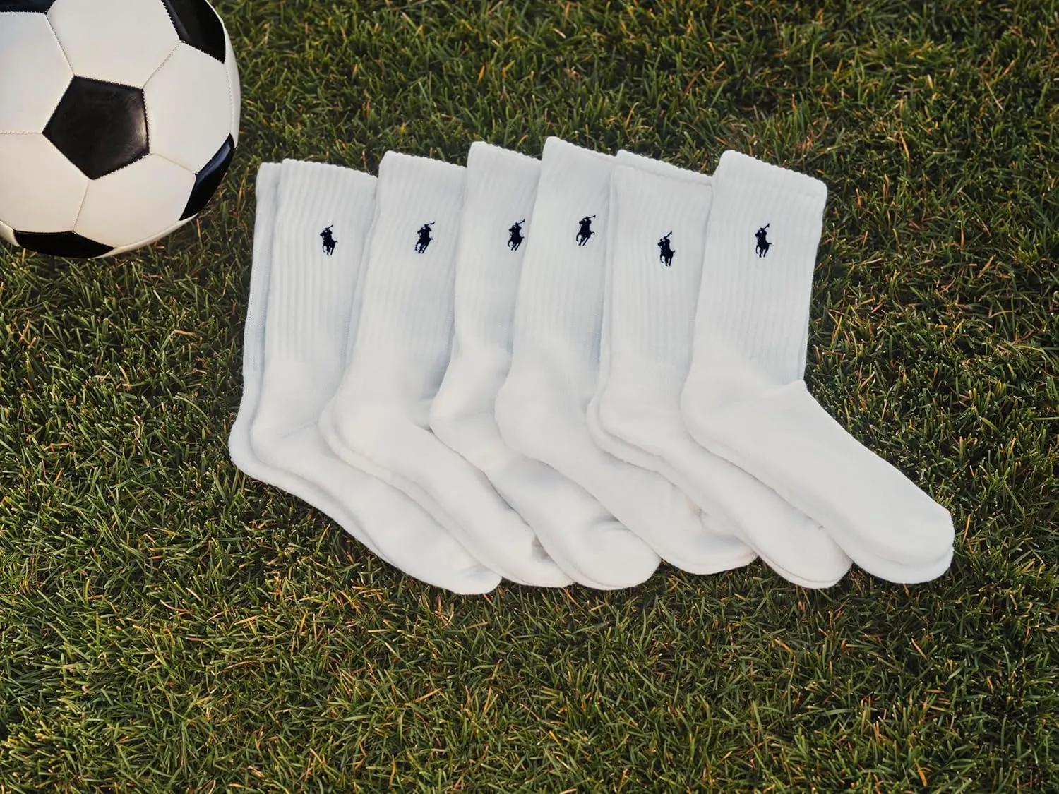 Polo Ralph Lauren Boys' Classic Sport Crew Socks-6 Pair Pack-Soft Stretchy Yarn & Stay Up Top