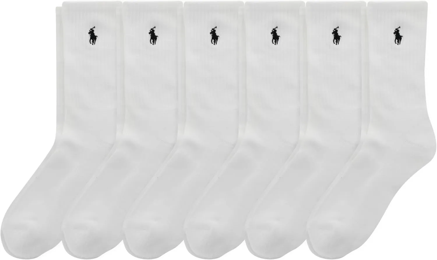 Polo Ralph Lauren Boys' Classic Sport Crew Socks-6 Pair Pack-Soft Stretchy Yarn & Stay Up Top