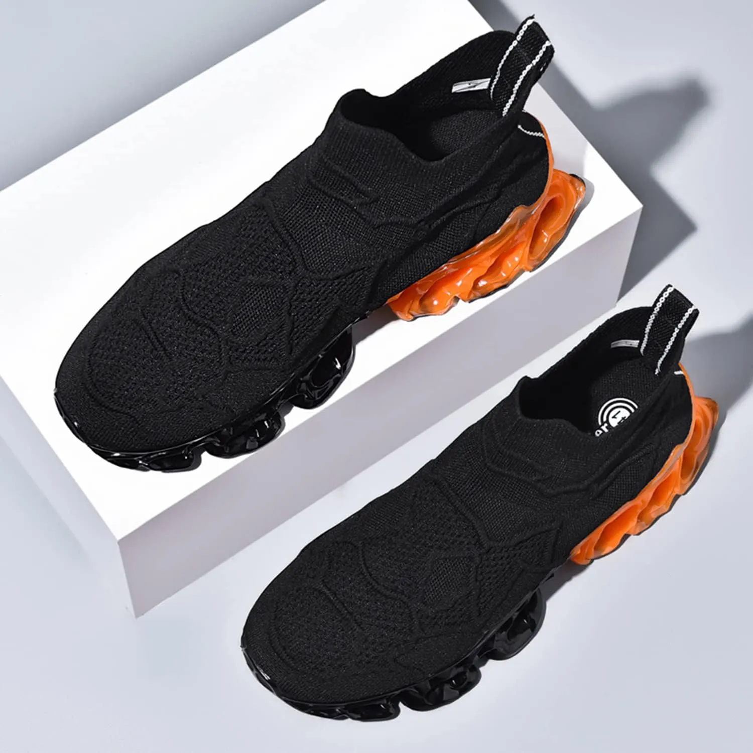 Poramea Mens Slip on Loafers Walking Tennis Shoes Laceless Running Blade Sneakers Mesh Trail Jogging Casual Athletic