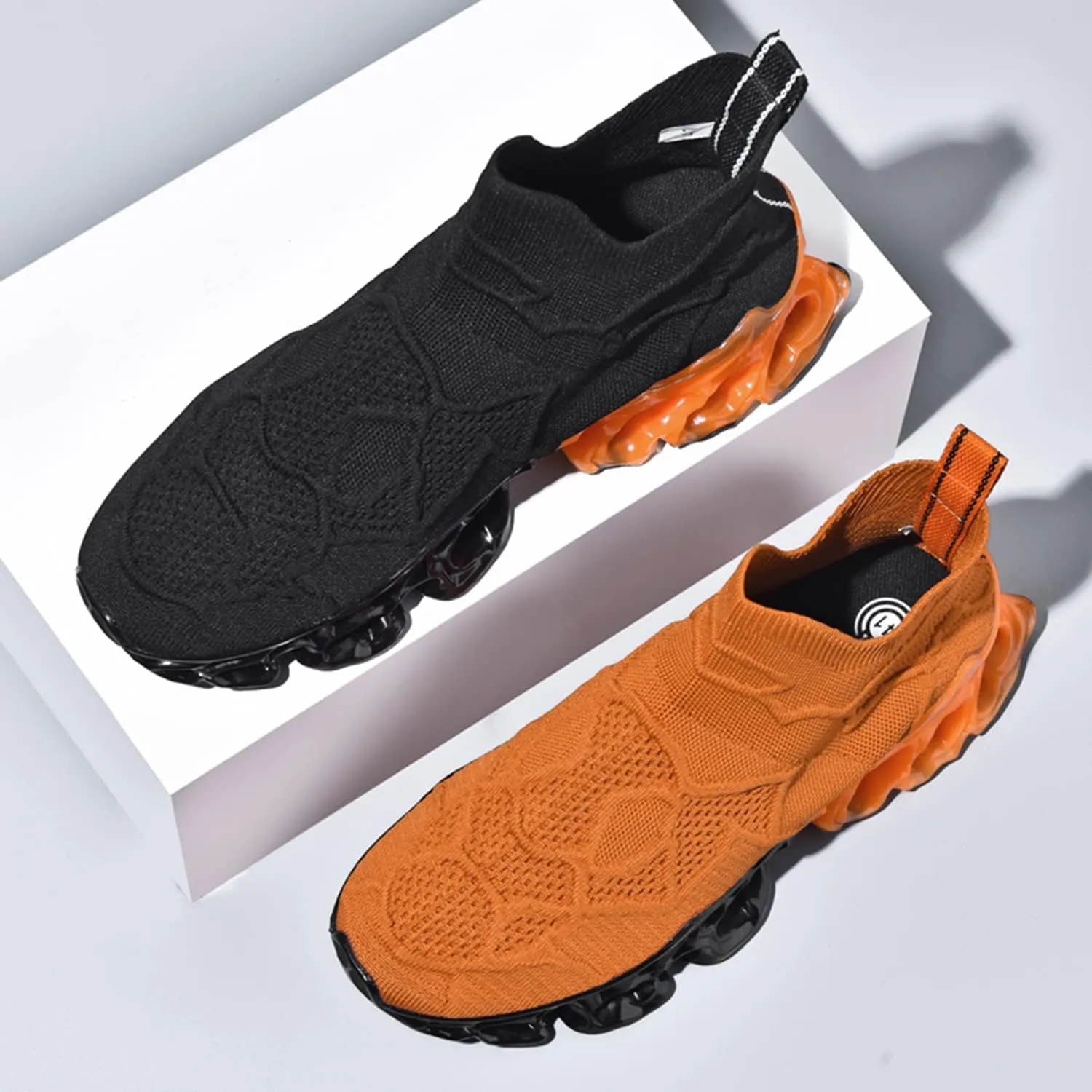 Poramea Mens Slip on Loafers Walking Tennis Shoes Laceless Running Blade Sneakers Mesh Trail Jogging Casual Athletic