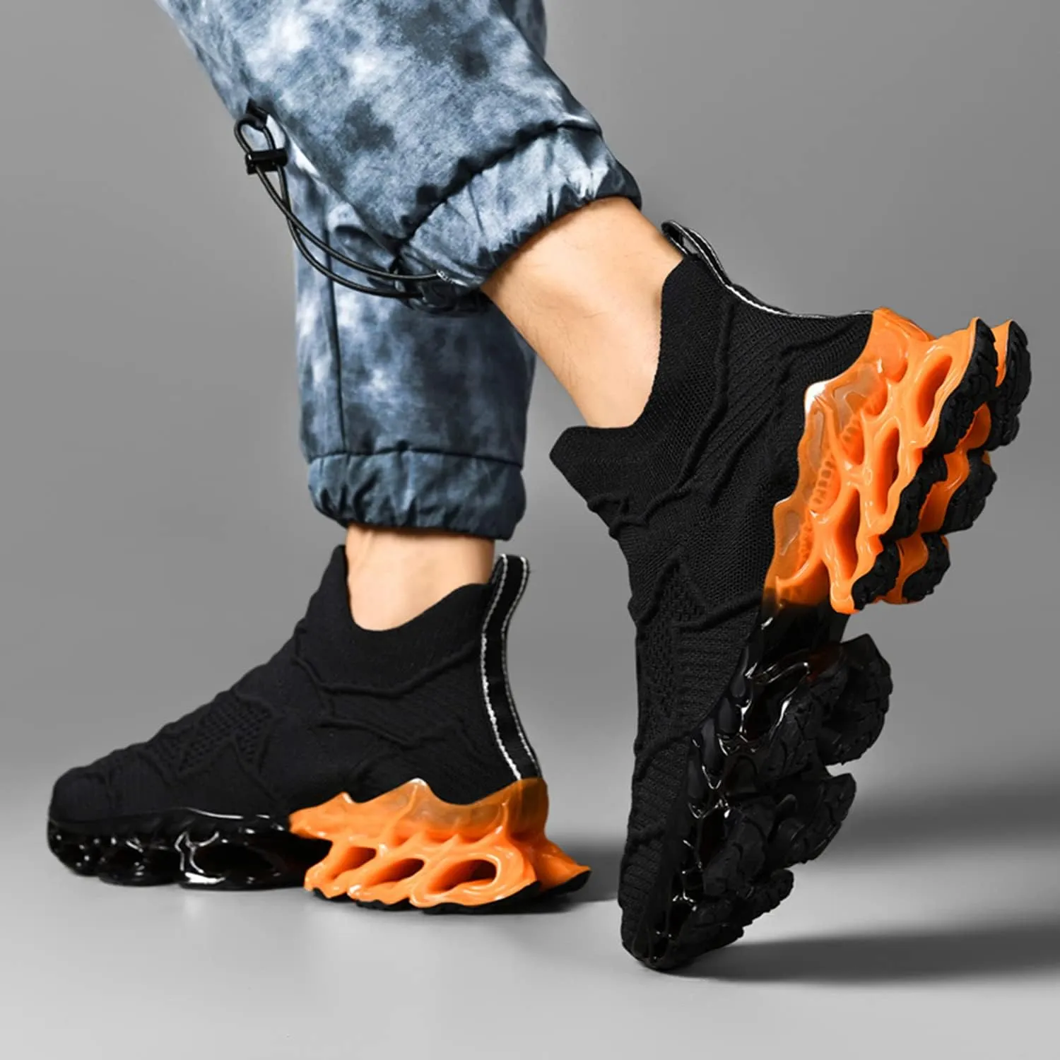 Poramea Mens Womens Slip on Loafers Walking Tennis Shoes Laceless Jogging Blade Sneakers Unisex Mesh Trail Running Casual Athletic