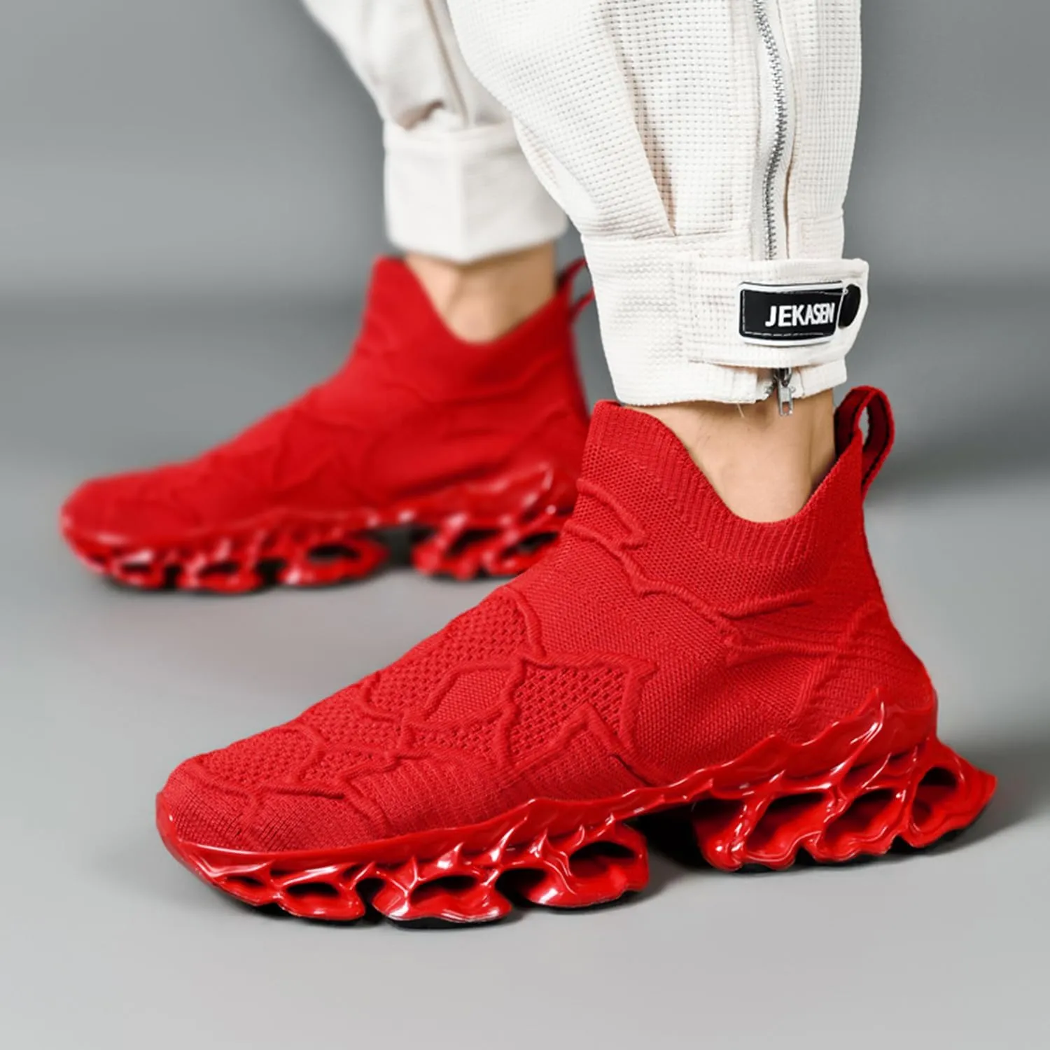 Poramea Mens Womens Slip on Loafers Walking Tennis Shoes Laceless Jogging Blade Sneakers Unisex Mesh Trail Running Casual Athletic