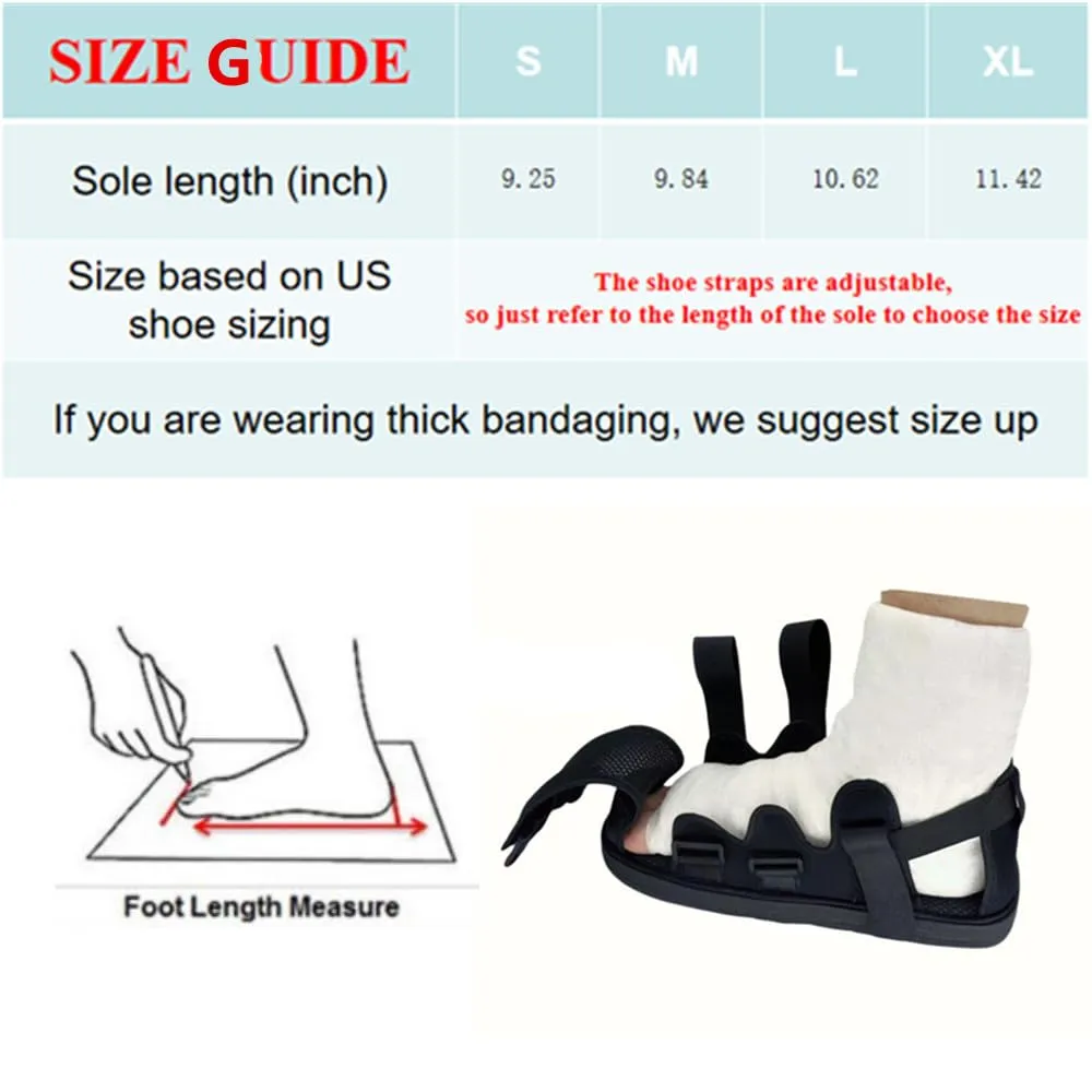 Post Op Shoe, Recovery Plaster Shoe with Waterproof Leg Cast Cover, Operation Foot Support for Injury, Fracture, Plantar Fasciitis and More, Unisex, Adjustable, Lightweight, Easy to Wear (XL)