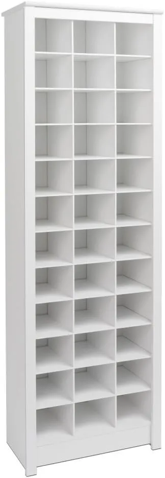Prepac White Tall Storage Cabinet, Shoe Cabinet, Entryway Furniture with 36 Shoe Cubbies 13"D x 23.5" W x 72.5" H