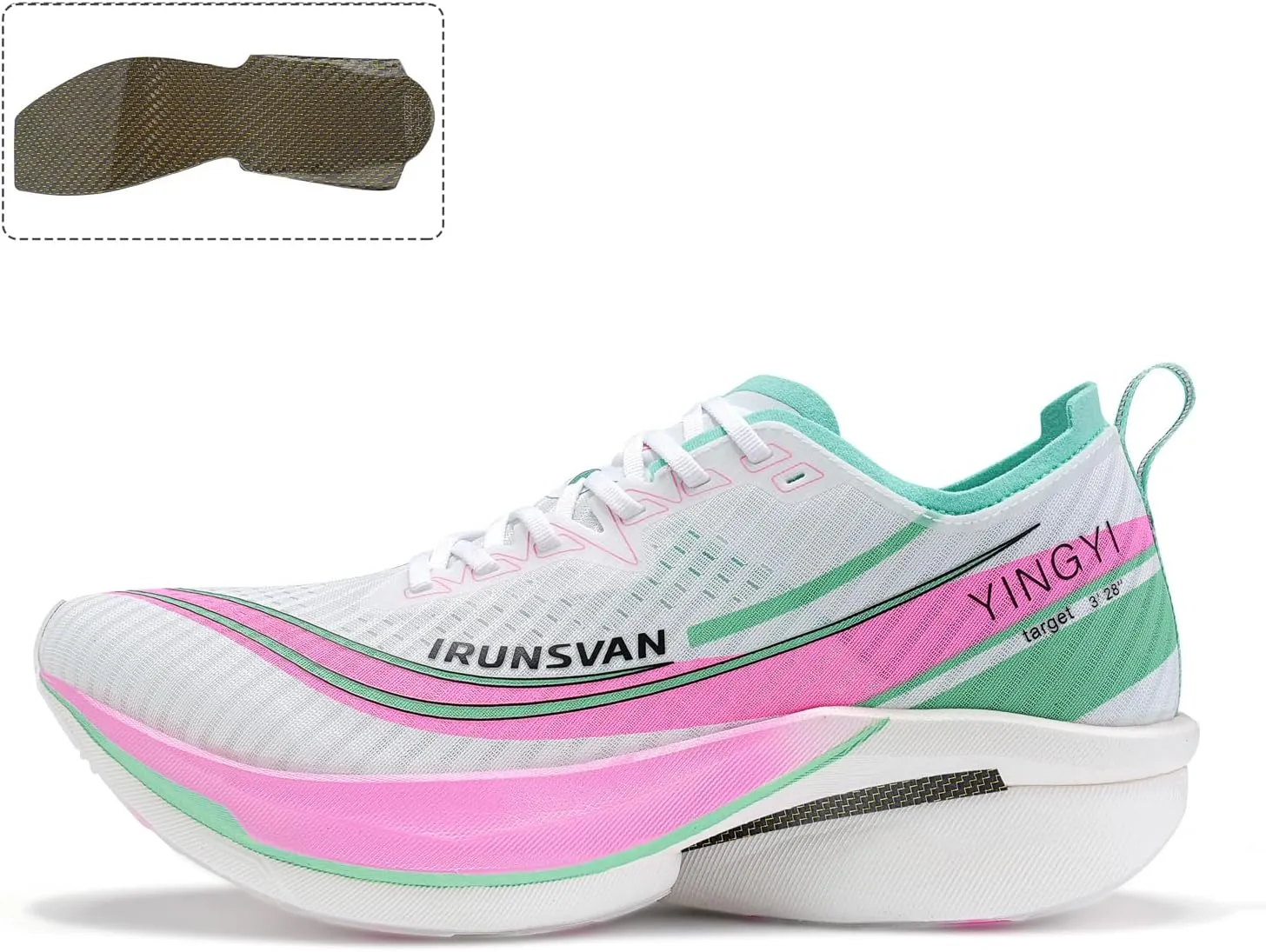Professional Marathon Carbon Fiber Running Shoes for Men Breathable Ultra Lightweight Shock Absorbent Sports Shoes