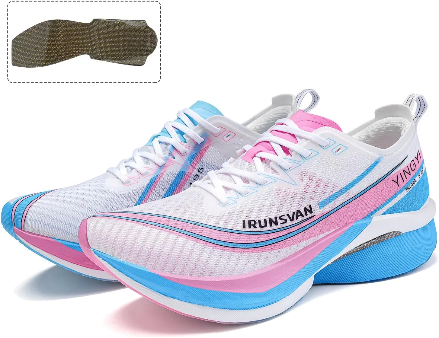 Professional Marathon Carbon Fiber Running Shoes for Men Breathable Ultra Lightweight Shock Absorbent Sports Shoes