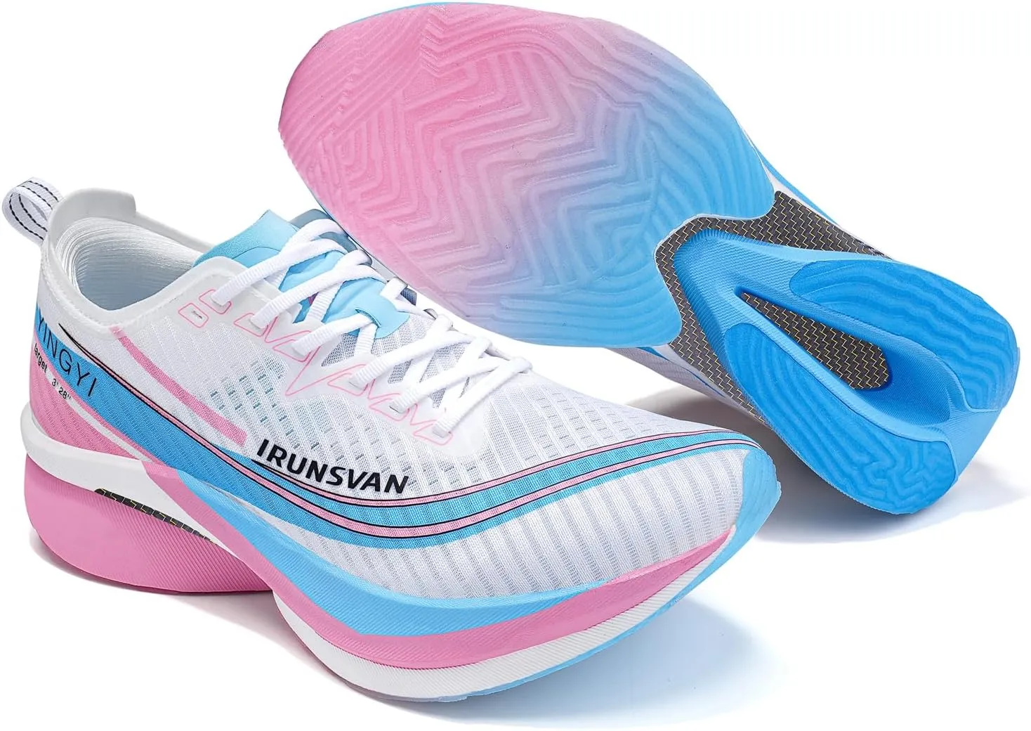 Professional Marathon Carbon Fiber Running Shoes for Men Breathable Ultra Lightweight Shock Absorbent Sports Shoes