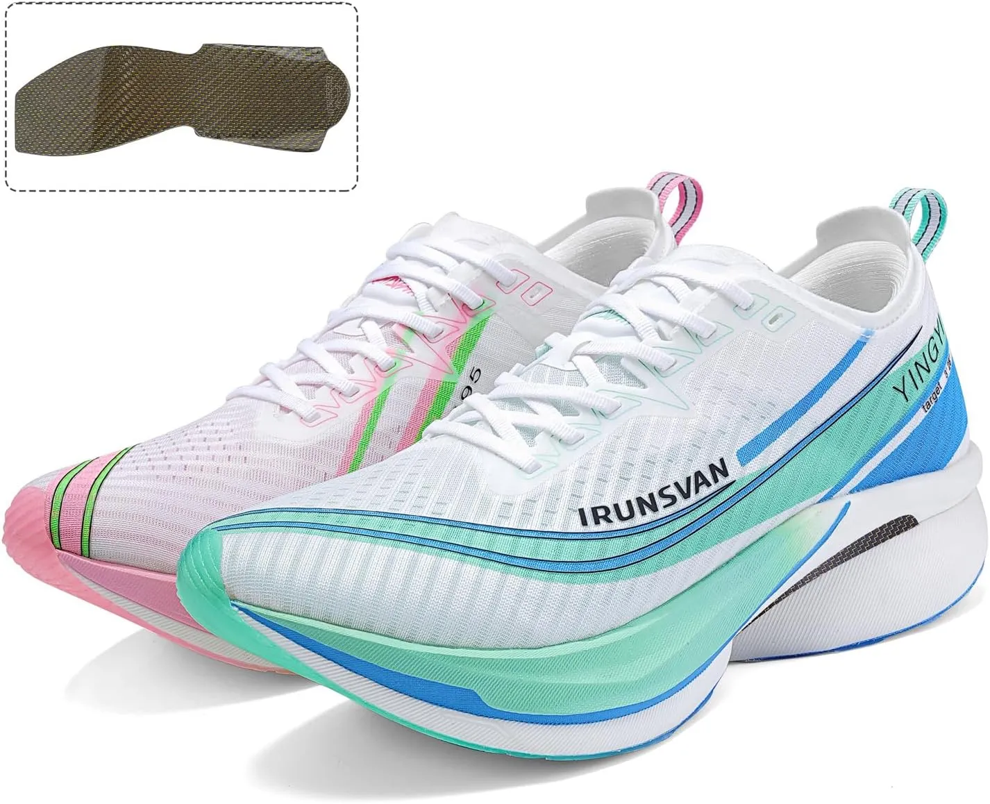 Professional Marathon Carbon Fiber Running Shoes for Men Breathable Ultra Lightweight Shock Absorbent Sports Shoes