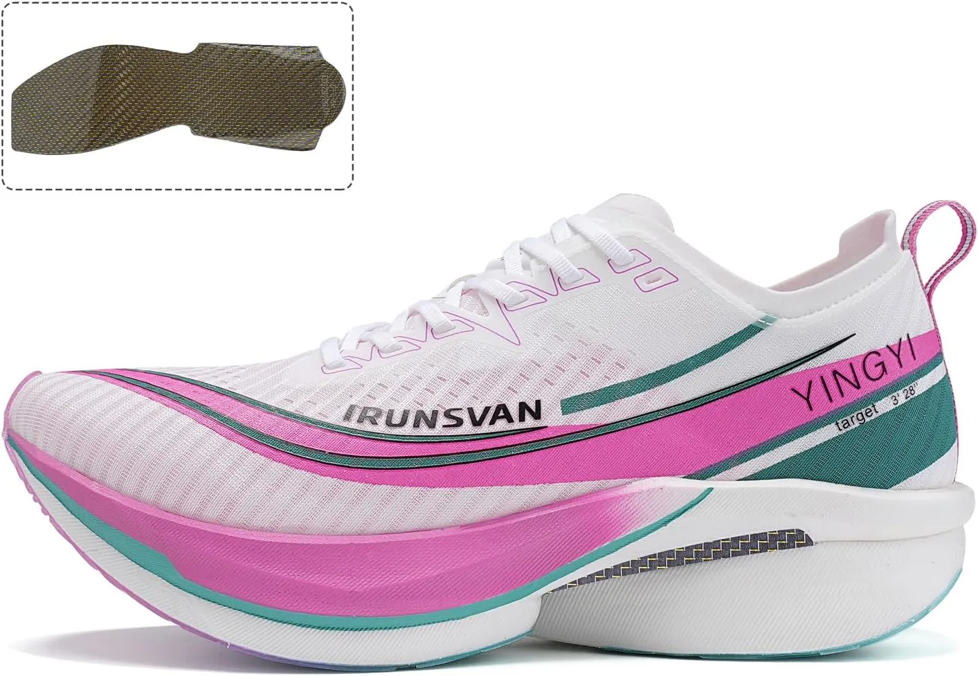 Professional Marathon Carbon Fiber Running Shoes for Men Breathable Ultra Lightweight Shock Absorbent Sports Shoes