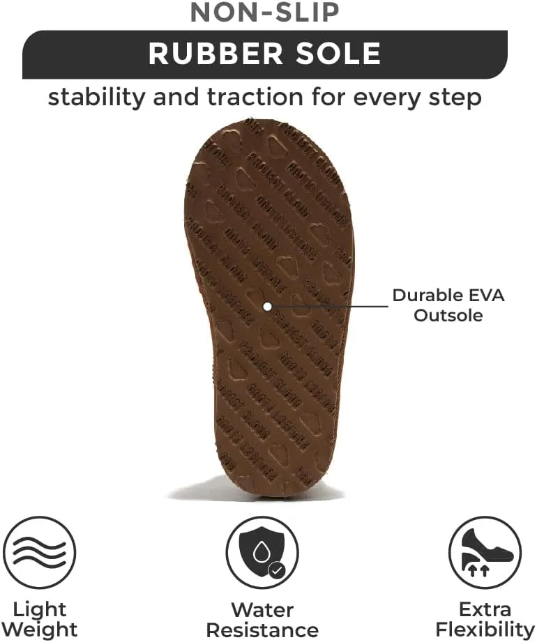 Project Cloud Australian Shearling Slippers for Kids - Memory Foam Fuzzy & Non-Slip Fluffy Slippers Girls Footwear & Boys Footwear, Kids Unisex Shoe (Dream Warm)