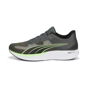 PUMA Mens Redeem Profoam Running Shoe, Shadow Gray Mens Black-Fizzy Lime, 7