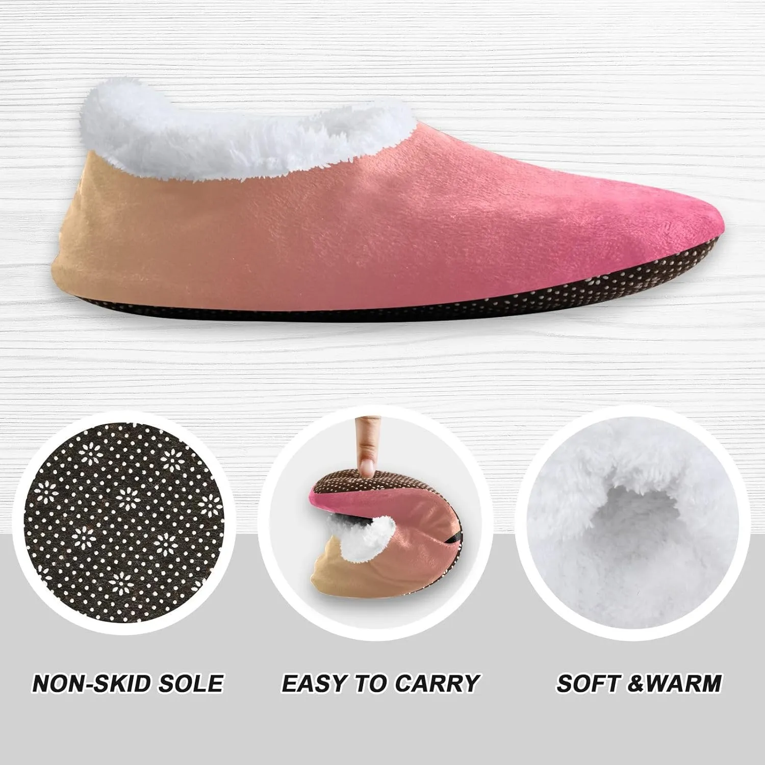 Purple Rose Gradient House Slippers Non-Slip Soft Comfy Slippers for Wedding
