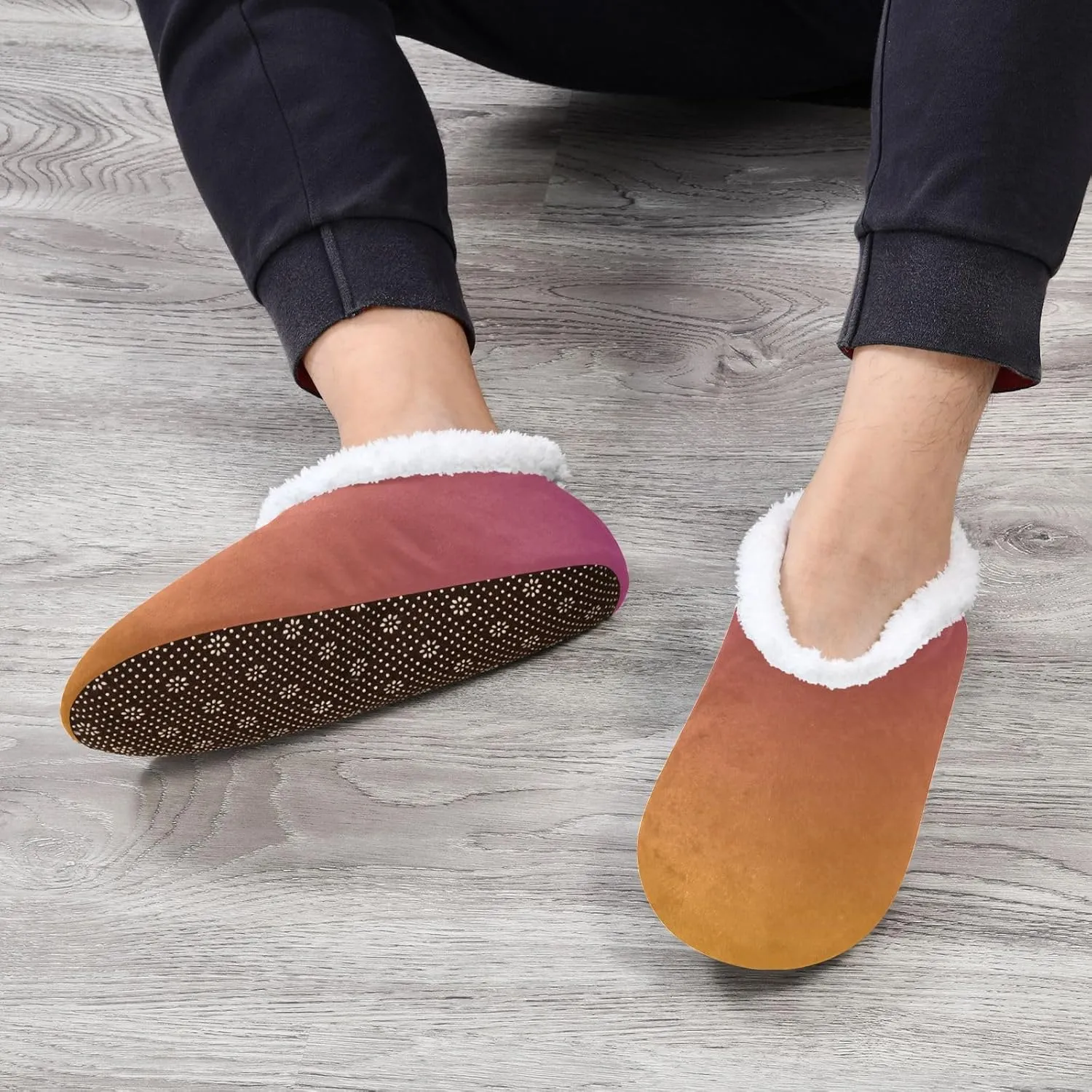 Purple Rose Gradient House Slippers Non-Slip Soft Comfy Slippers for Wedding