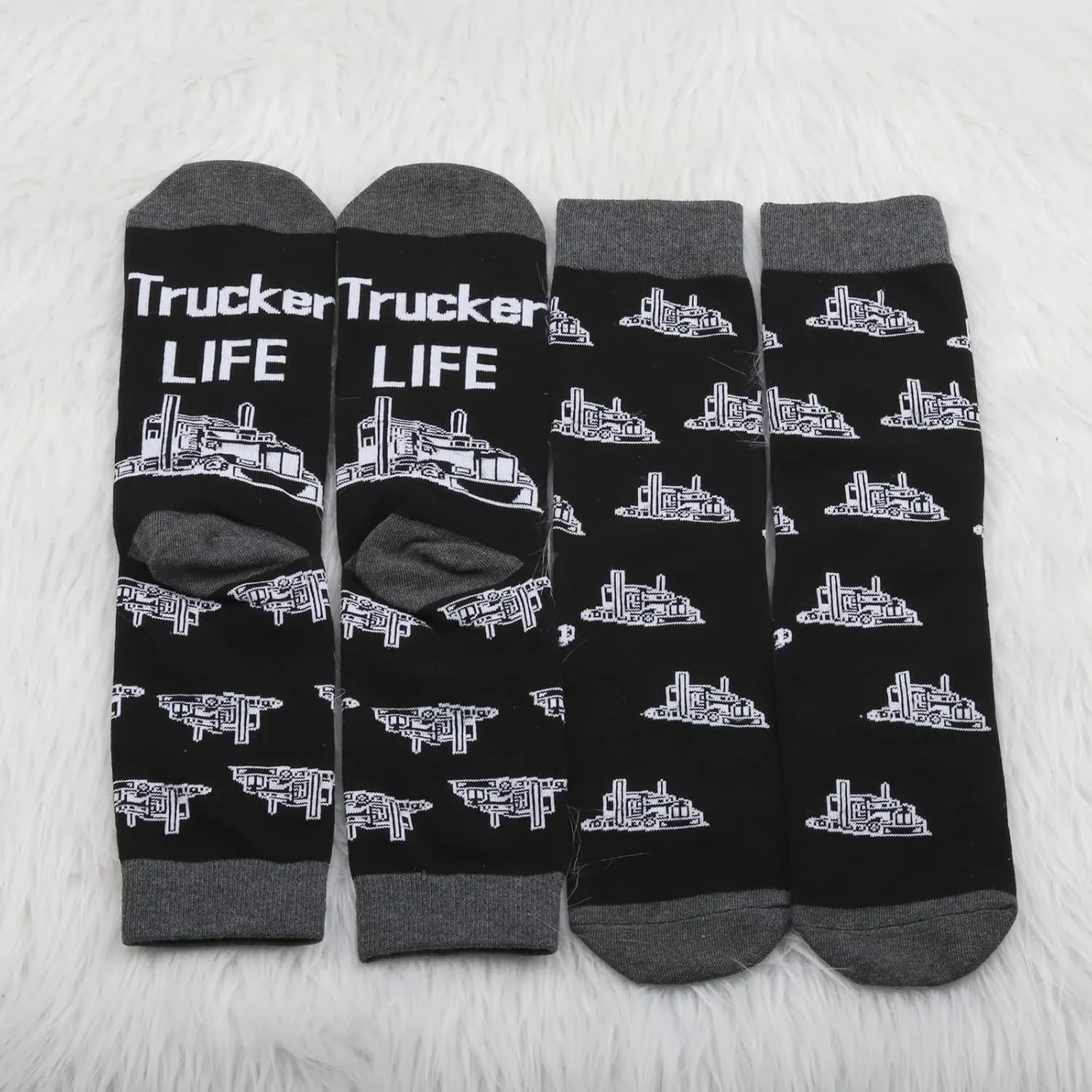 PXTIDY 1 Pairs Lady Trucker Sock Lady Trucker Life Truck Driving Gifts Womens Female Truck Driver Sock Truck Driver Dad Gifts