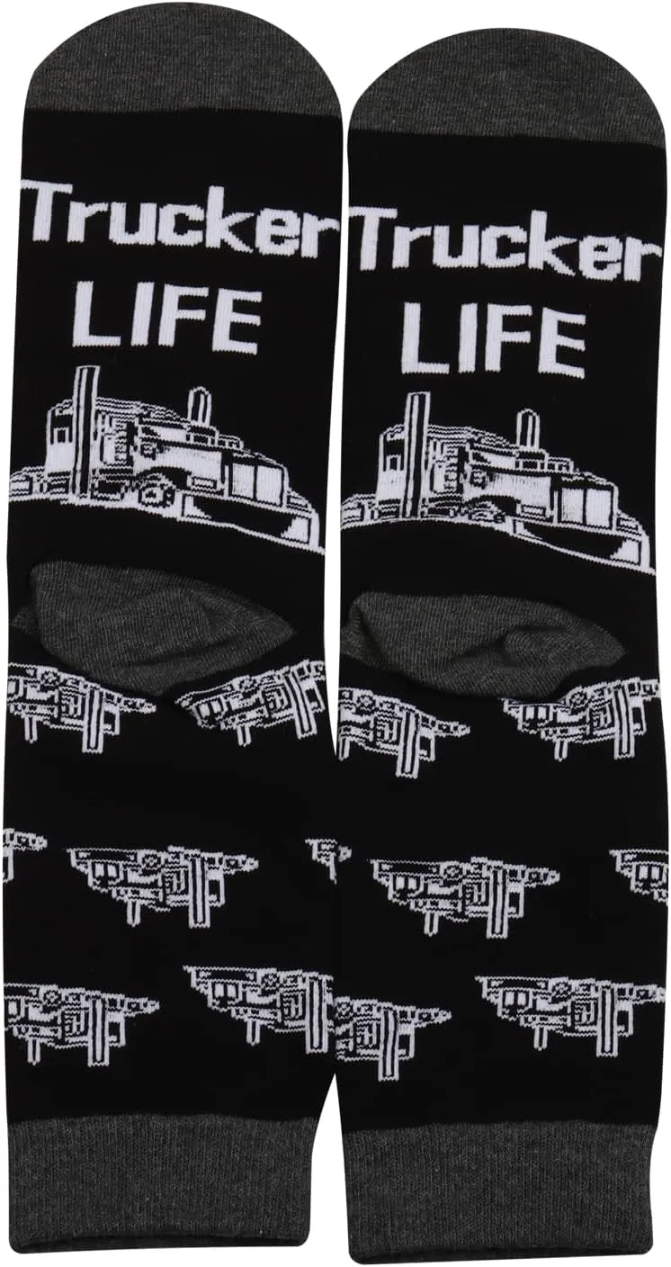 PXTIDY 1 Pairs Lady Trucker Sock Lady Trucker Life Truck Driving Gifts Womens Female Truck Driver Sock Truck Driver Dad Gifts