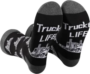 PXTIDY 1 Pairs Lady Trucker Sock Lady Trucker Life Truck Driving Gifts Womens Female Truck Driver Sock Truck Driver Dad Gifts