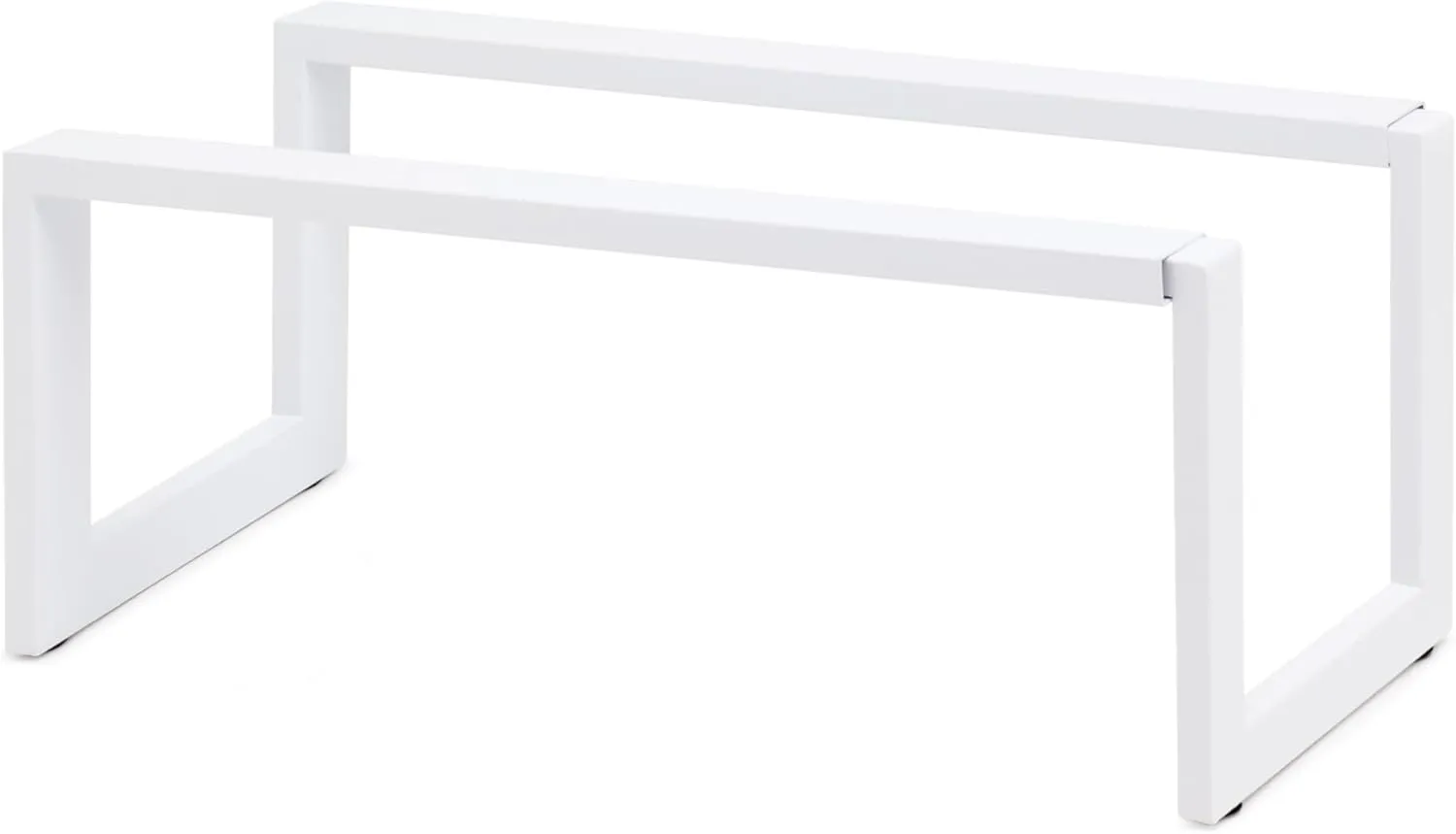 QUALIAZERO Expandable Shoe Rack Organizer for Closets, Entryways, Hallways, Bedrooms, Living Rooms, Kitchens, Bathrooms, Laundry Rooms (Satin Snow, 2 Pack)