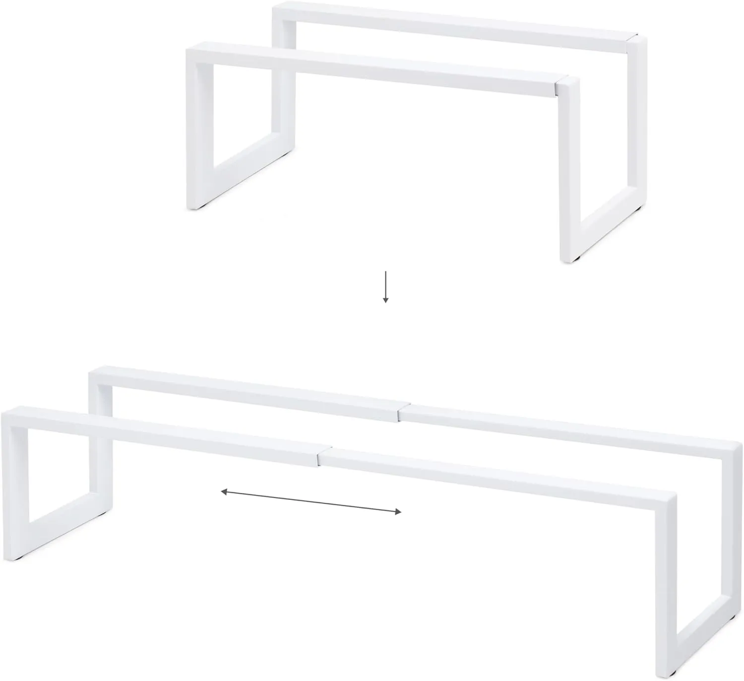 QUALIAZERO Expandable Shoe Rack Organizer for Closets, Entryways, Hallways, Bedrooms, Living Rooms, Kitchens, Bathrooms, Laundry Rooms (Satin Snow, 2 Pack)