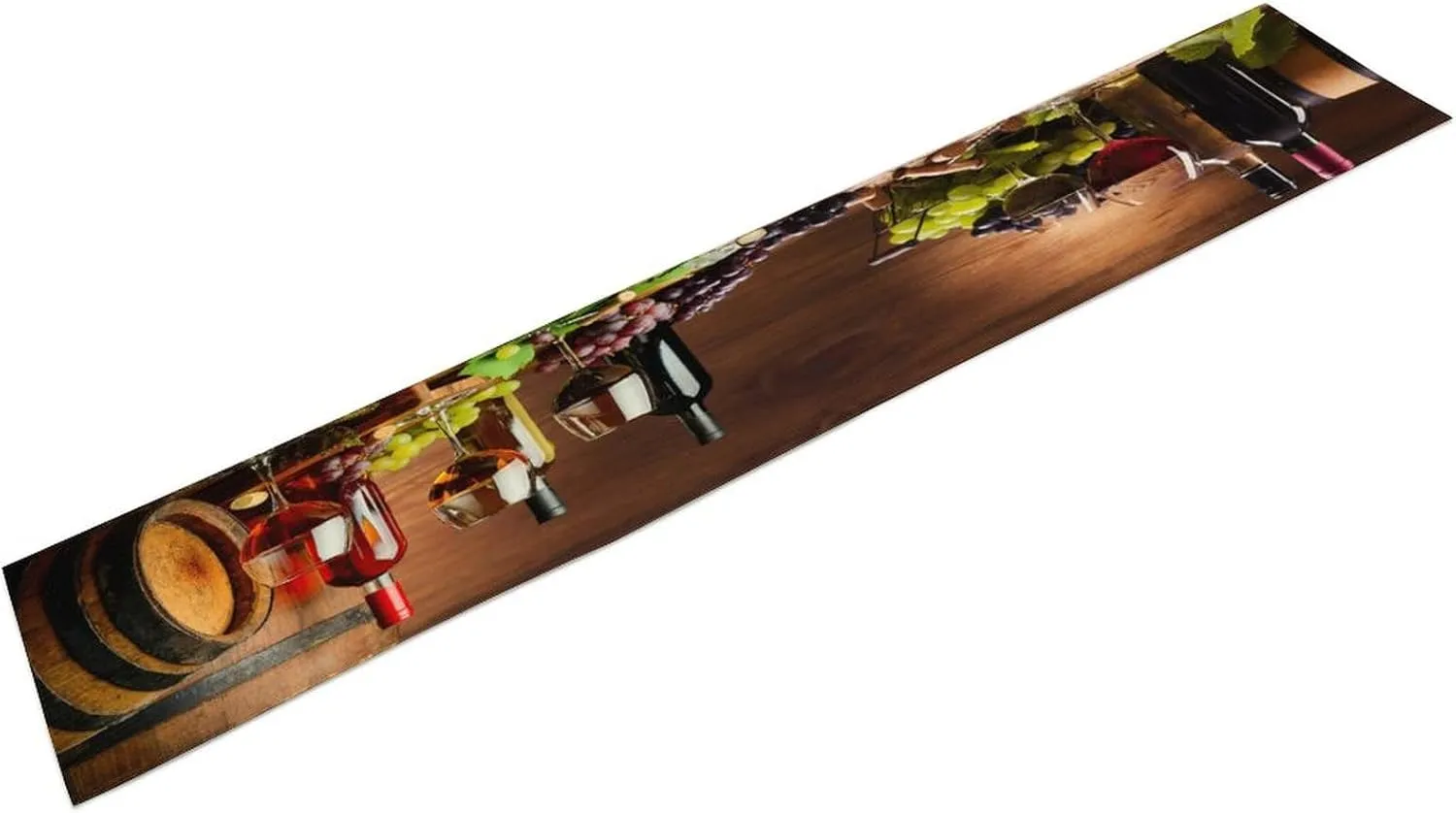 Red and White Wine Glasses Wooden Table Runner Double Sided, Long Table Runner Cover for Wedding Kitchen Party Holiday Dining Home Everyday 13x90Inch