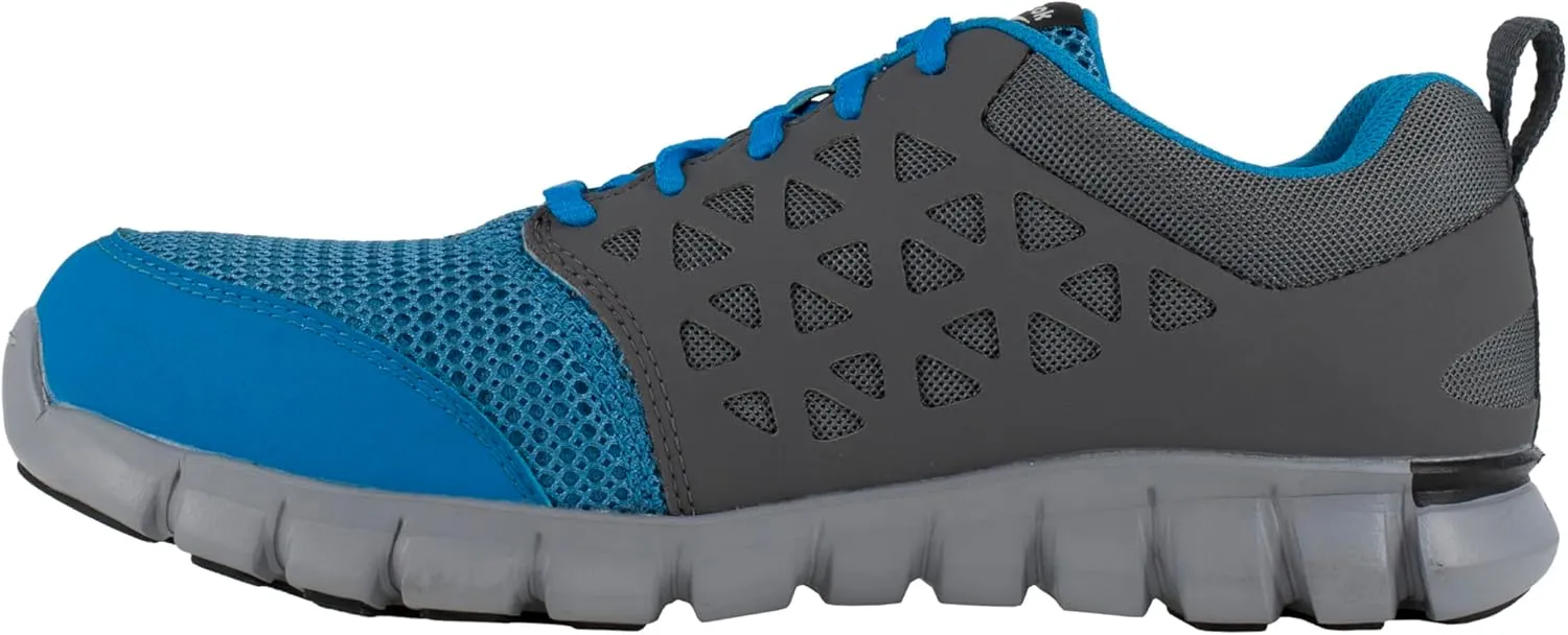 Reebok Men's Rb4040 Sublite Cushion Work Athletic Alloy Toe Shoe Blue and Grey Safety