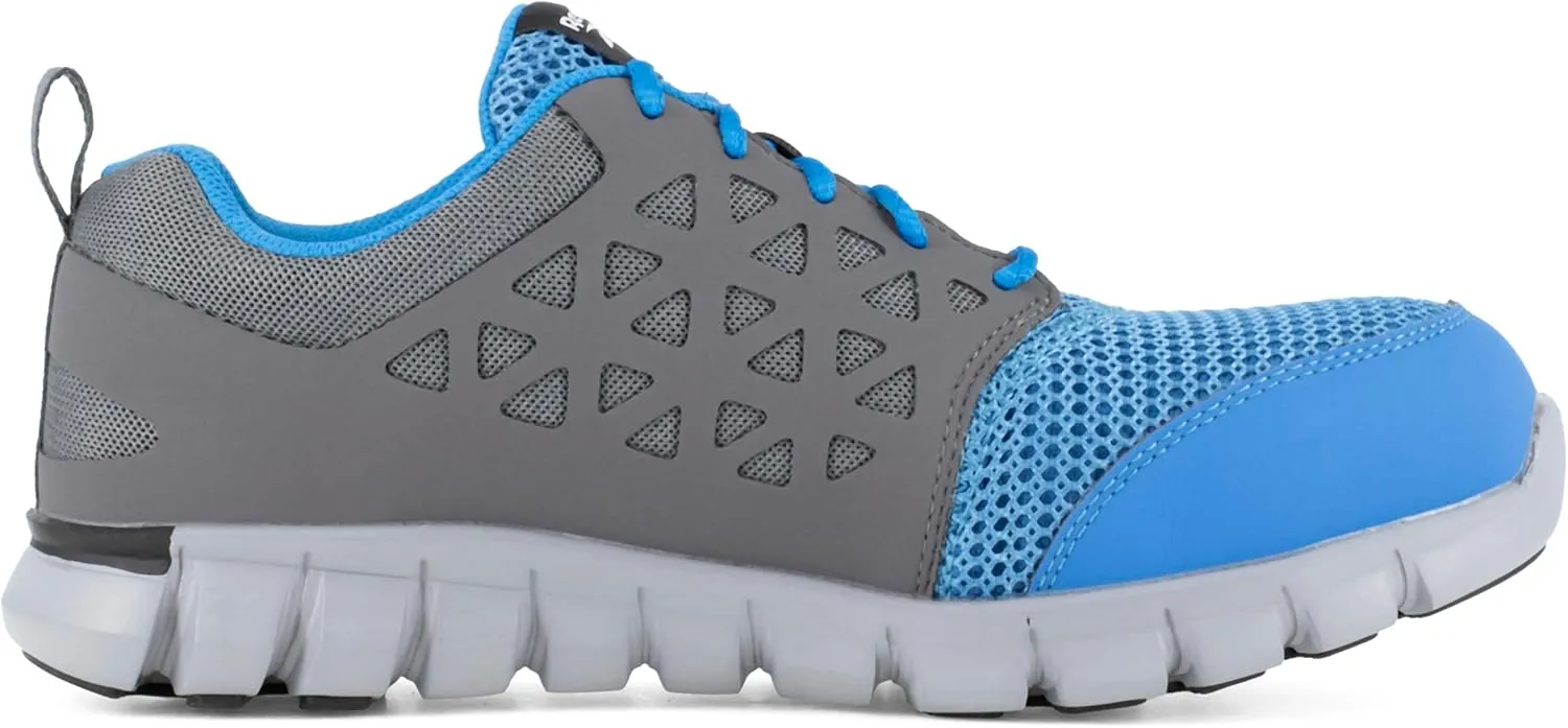 Reebok Men's Rb4040 Sublite Cushion Work Athletic Alloy Toe Shoe Blue and Grey Safety