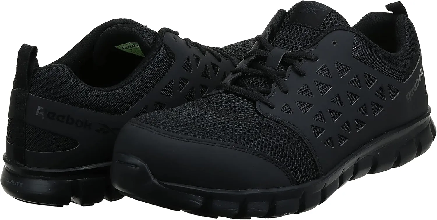 Reebok Men's Rb409 Sublite Cushion Work Safety Athletic Composite Toe Shoe Black Industrial & Construction
