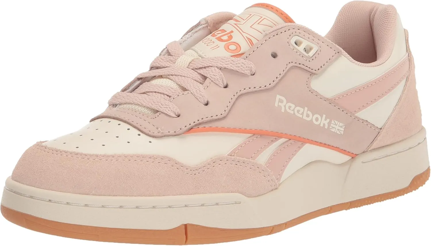 Reebok Women's BB 4000 II Basketball Shoe, White/Soft Ecru/Coral Court, 7.5