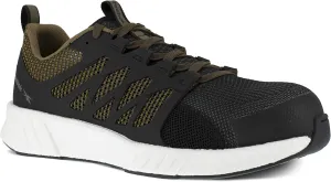 Reebok Work Men's RB4313 Fusion Flexweave Safety Composite Toe Athletic Work Shoe Black and Khaki Brown, 10