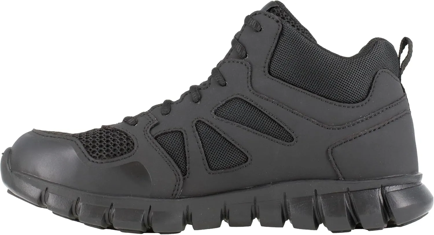 Reebok Work Men's Rb8405 Sublite Cushion Tactical Mid Cut Soft Toe Shoe Black Military