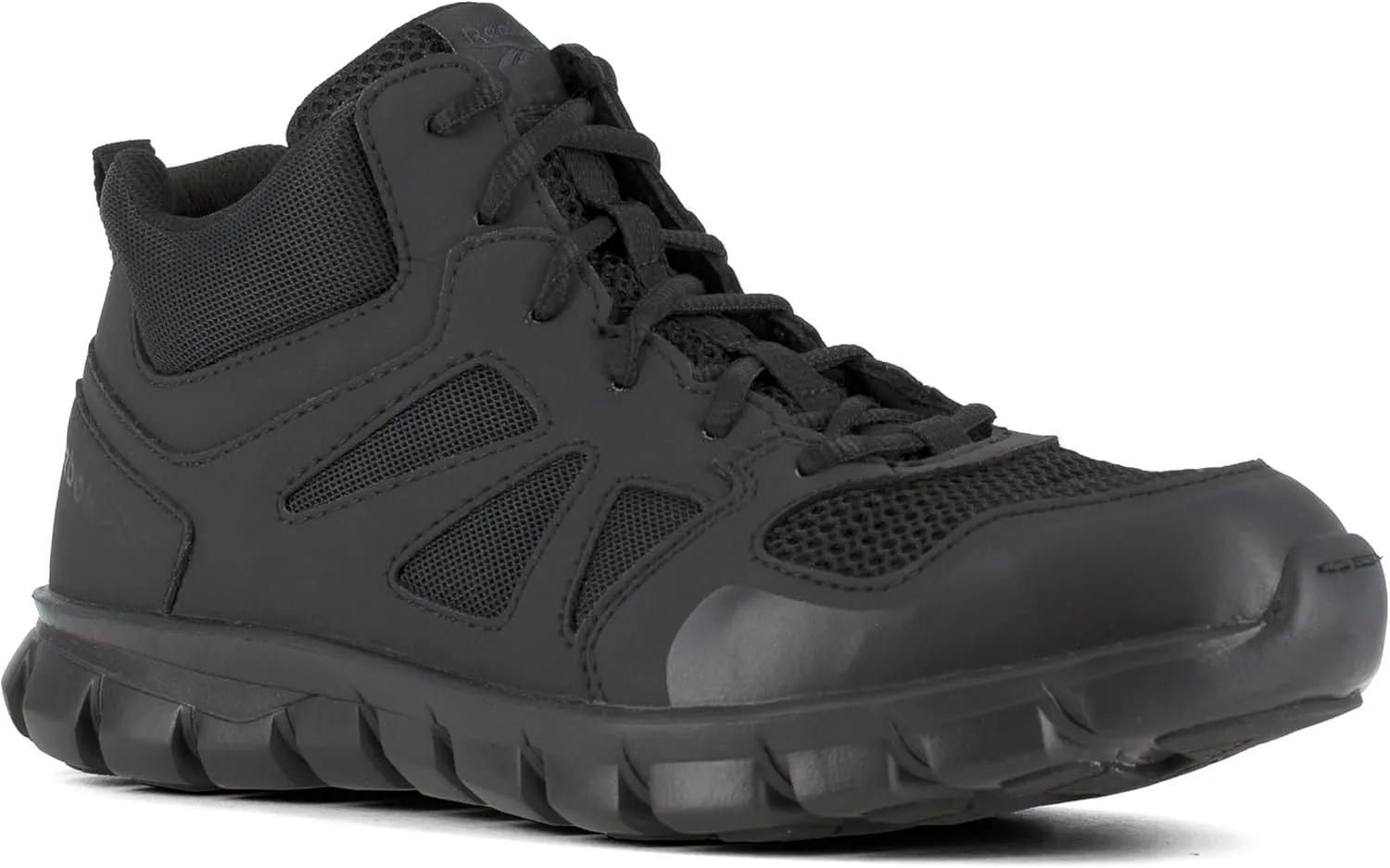 Reebok Work Men's Rb8405 Sublite Cushion Tactical Mid Cut Soft Toe Shoe Black Military