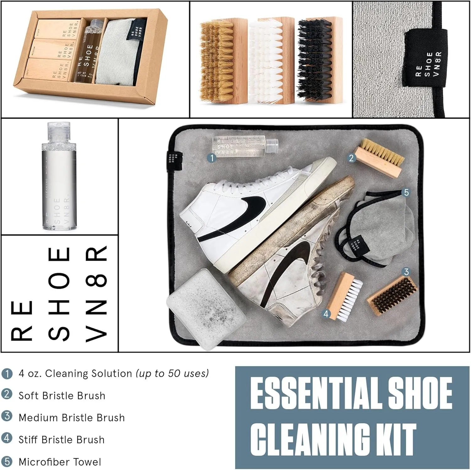 Reshoevn8r Shoe Cleaner Sneaker Kit - Premium Shoe Care & Cleaning Set for Assorted Materials