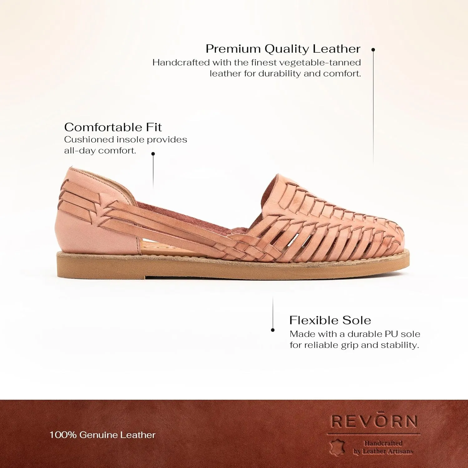 REVORN - SAINT Designer Huarache | Handcrafted Women Sandal | 100% Genuine Leather | Ultra Comfortable Insole | Flexible Sole | Sophisticated Design