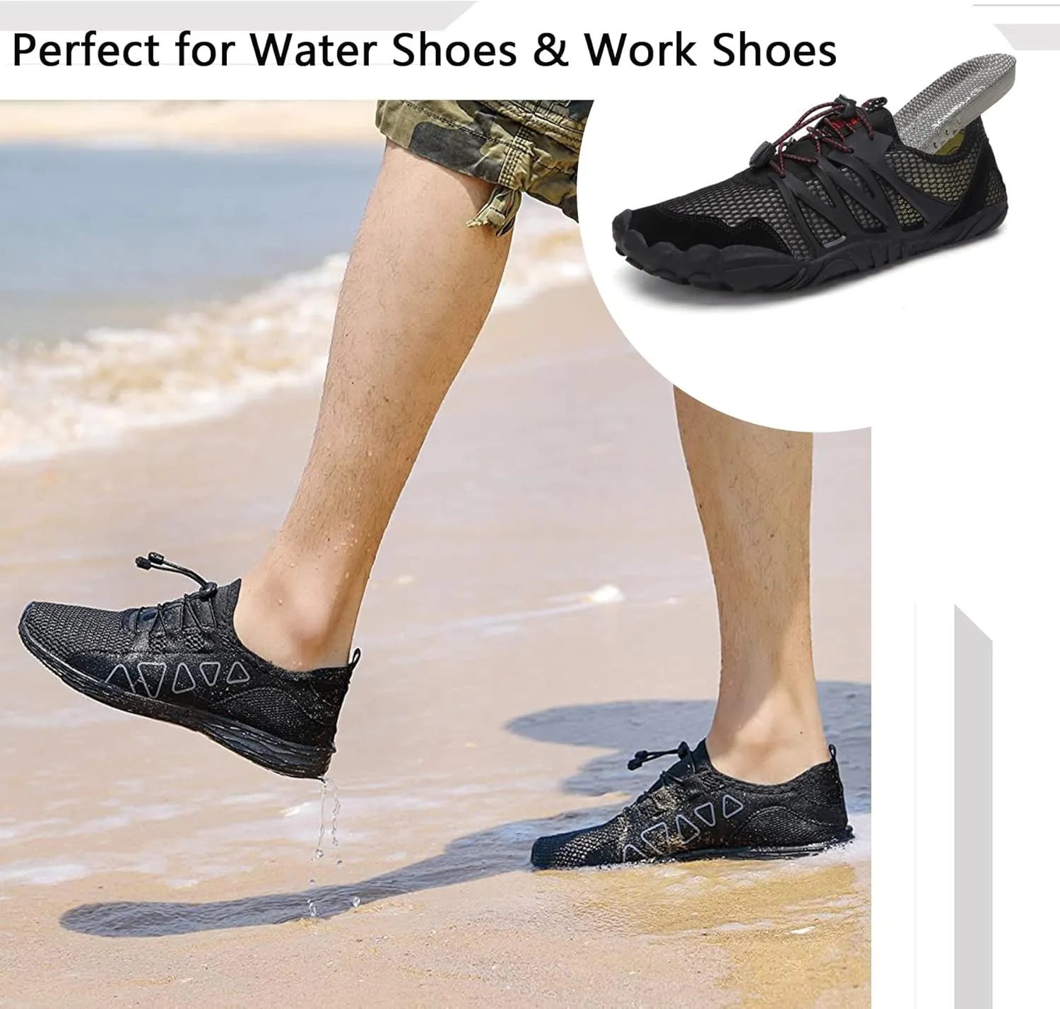 riemot 2 Pairs Shoe Insoles for Men Breathable Honeycomb Sport Inserts Soft Cushioning Running Insole Replacement Insoles for Water Shoes Sneakers Grey US9/ EU42