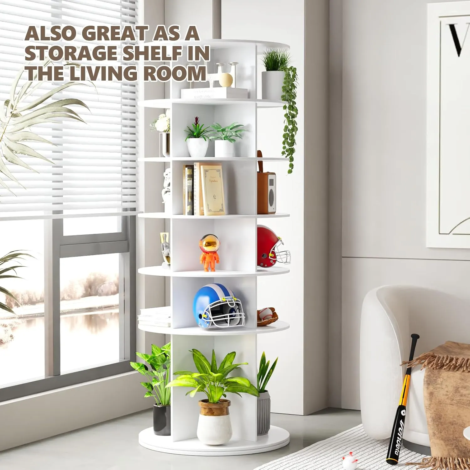 Rotating Shoe Rack Tower, 6 Tier Revolving Shoe Rack, 360° Spinning Shoe Rack for Closet, Vertical Shoe Tower Organizer, Easy to Assemble Closet Organizers and Storage for Handbag,Shoe