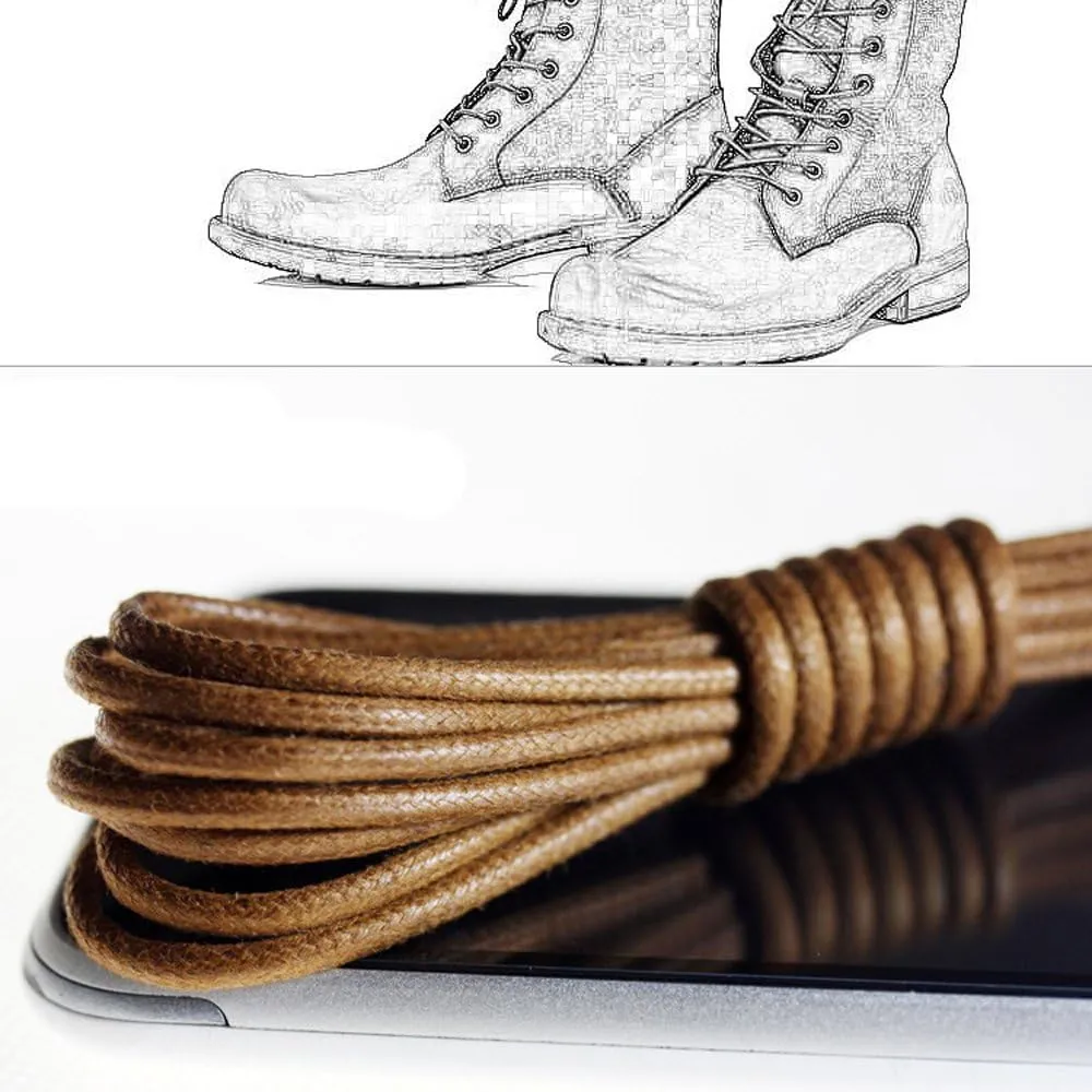 Round Thin Shoe Laces Durable Waxed Bootlaces For Leather Oxford Brogues many colors and lenght for choose