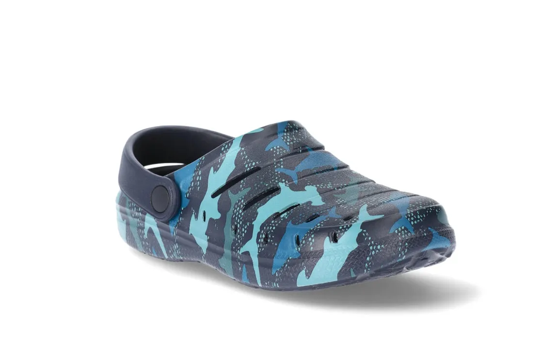 Rugged Shark Little and Big Kids Shark Week Clogs
