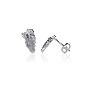 Running Shoe Post Earrings - Platinum over 925 Solid Silver, Runner Cross Country, Track, Marathon, Studs, Hypoallergenic Jewelry Gifts for Coaches and Women Triathlon Athlete by Dayna Designs