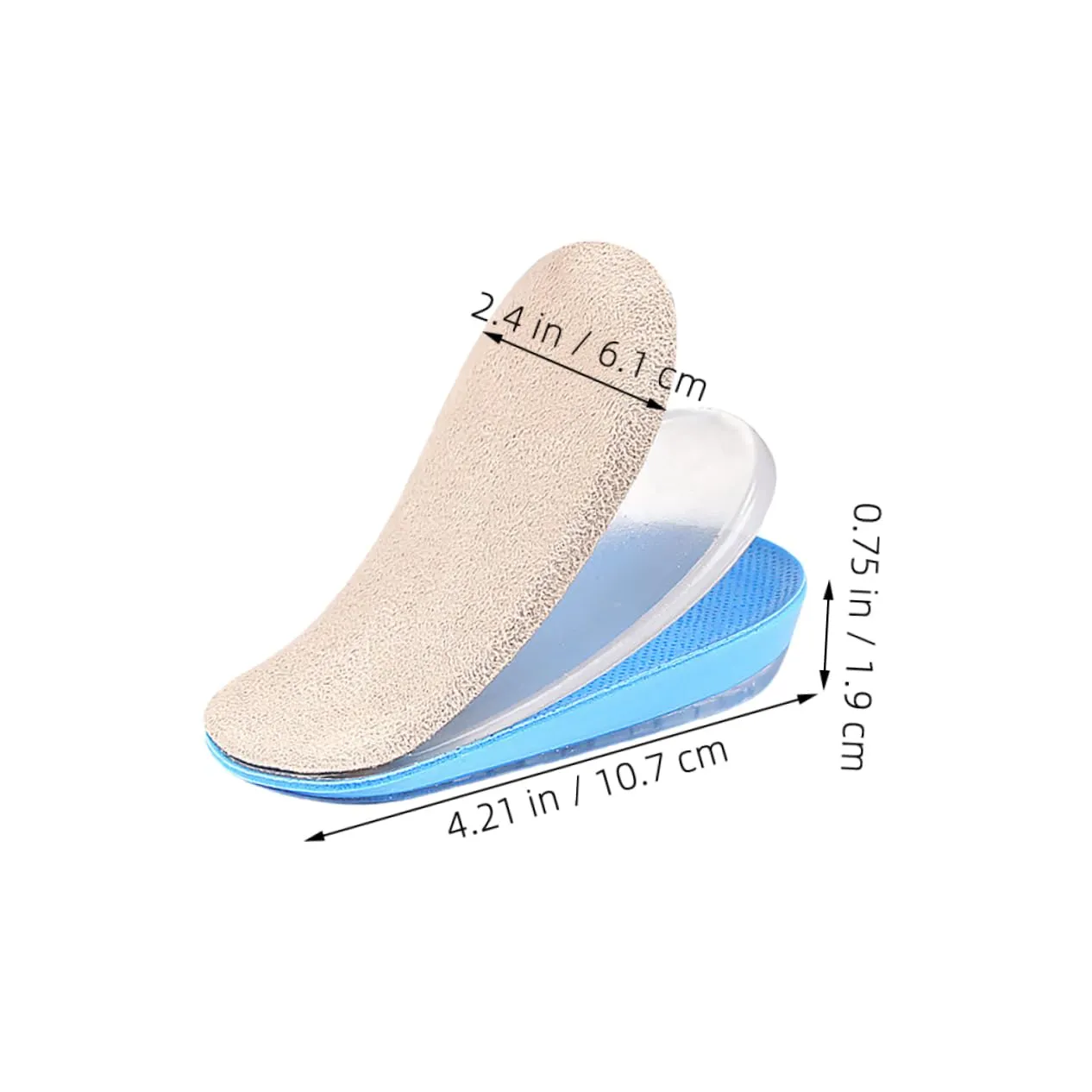 SAFIGLE Adjustable Heel Lift Inserts Men's Height Increasing Insoles Soft Gel Heel Pads Shoe Balancer for Walking Boots Height Increase