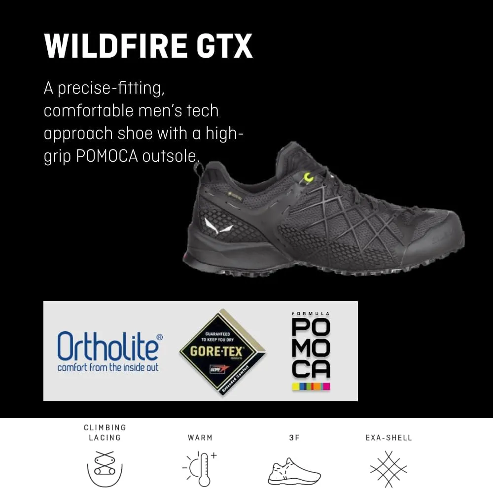 Salewa Men's Wildfire GTX Approach Shoe - Durable, Waterproof Gore-Tex Trail Shoe for Hiking & Climbing