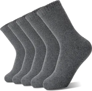 Sandsuced 5 Pack Merino Wool Hiking Socks for Women Warm Winter Thick Thermal Cozy Boot Work Soft Ladies Socks