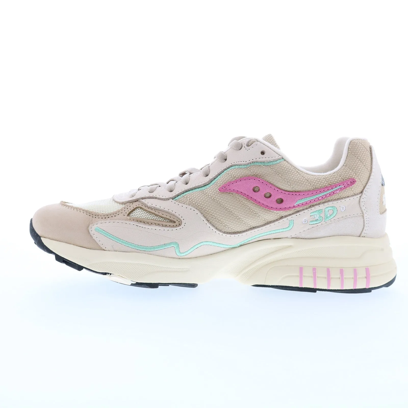 Saucony 3D Grid Hurricane S70670-5 Mens Beige Lifestyle Sneakers Shoes