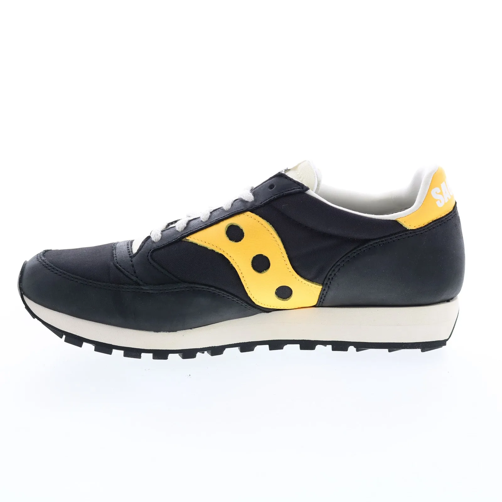 Saucony Jazz 81 S70563-1 Mens Black Leather Lifestyle Sneakers Shoes