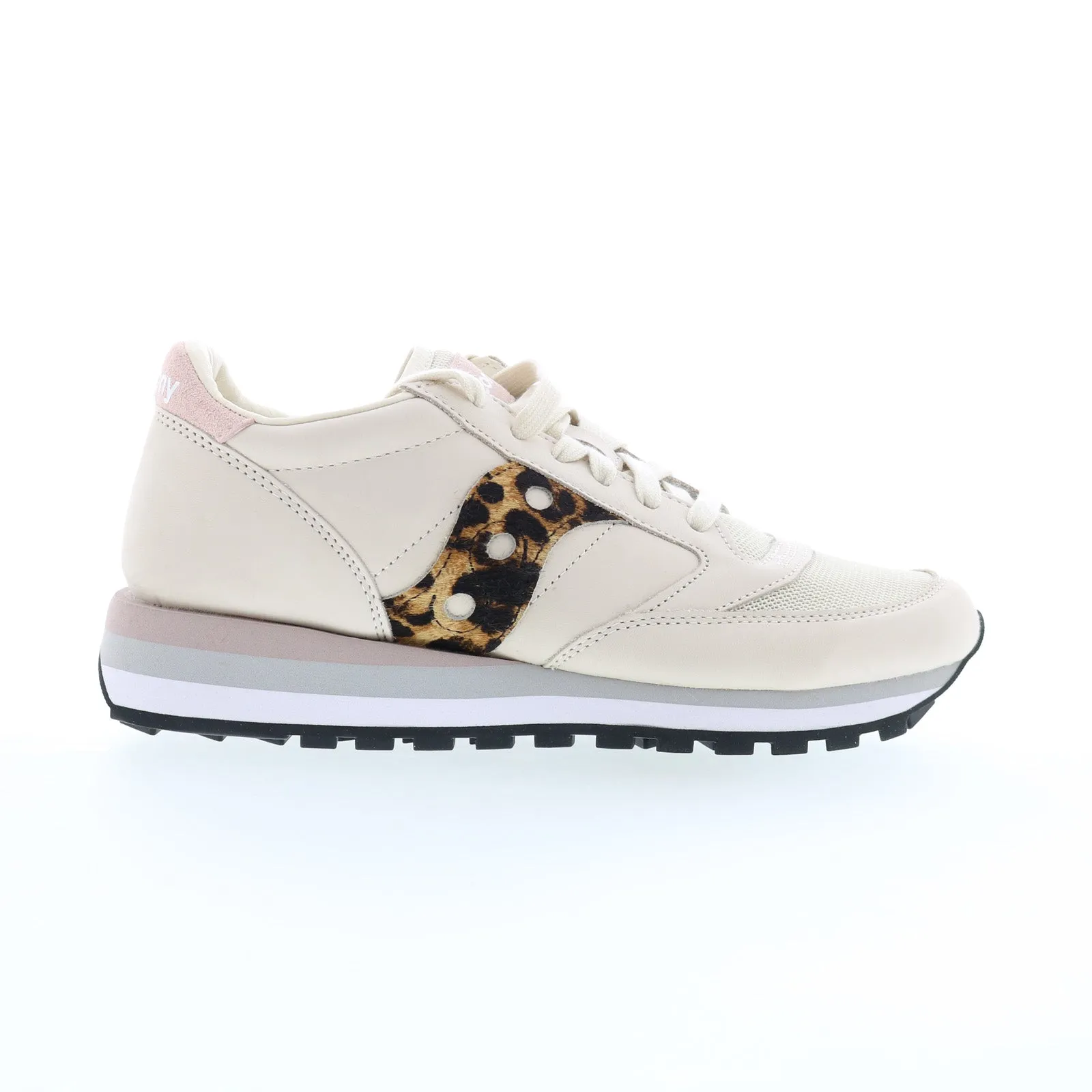 Saucony Jazz Triple S60727-2 Womens Beige Leather Lifestyle Sneakers Shoes