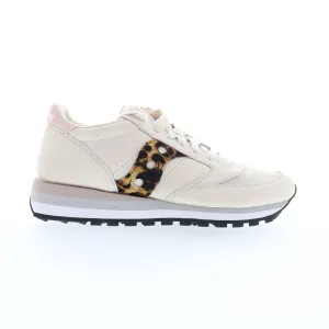 Saucony Jazz Triple S60727-2 Womens Beige Leather Lifestyle Sneakers Shoes