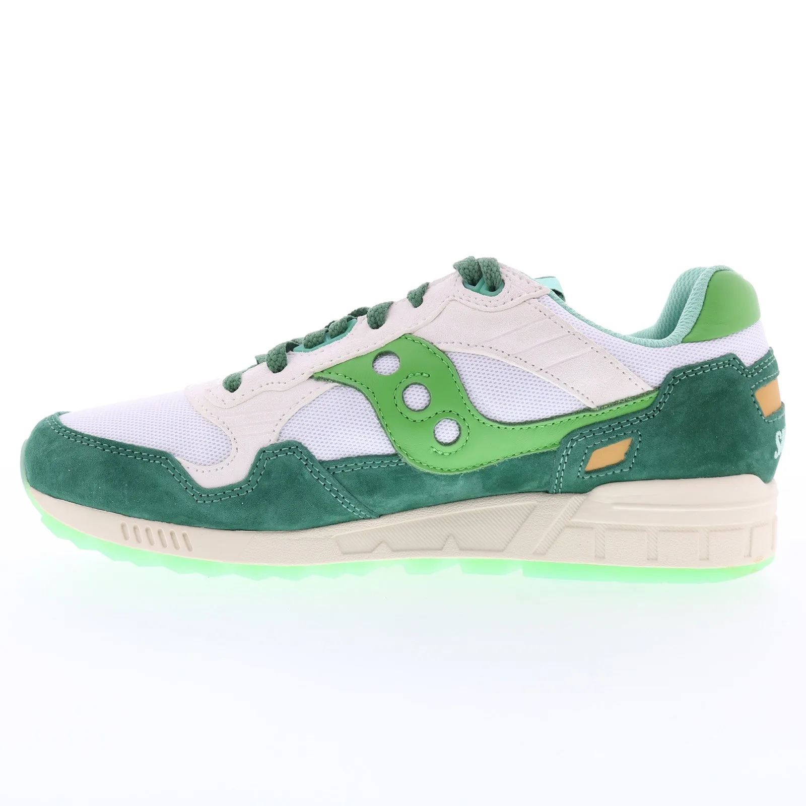 Saucony Shadow 5000 S70769-1 Mens Green Suede Lifestyle Sneakers Shoes