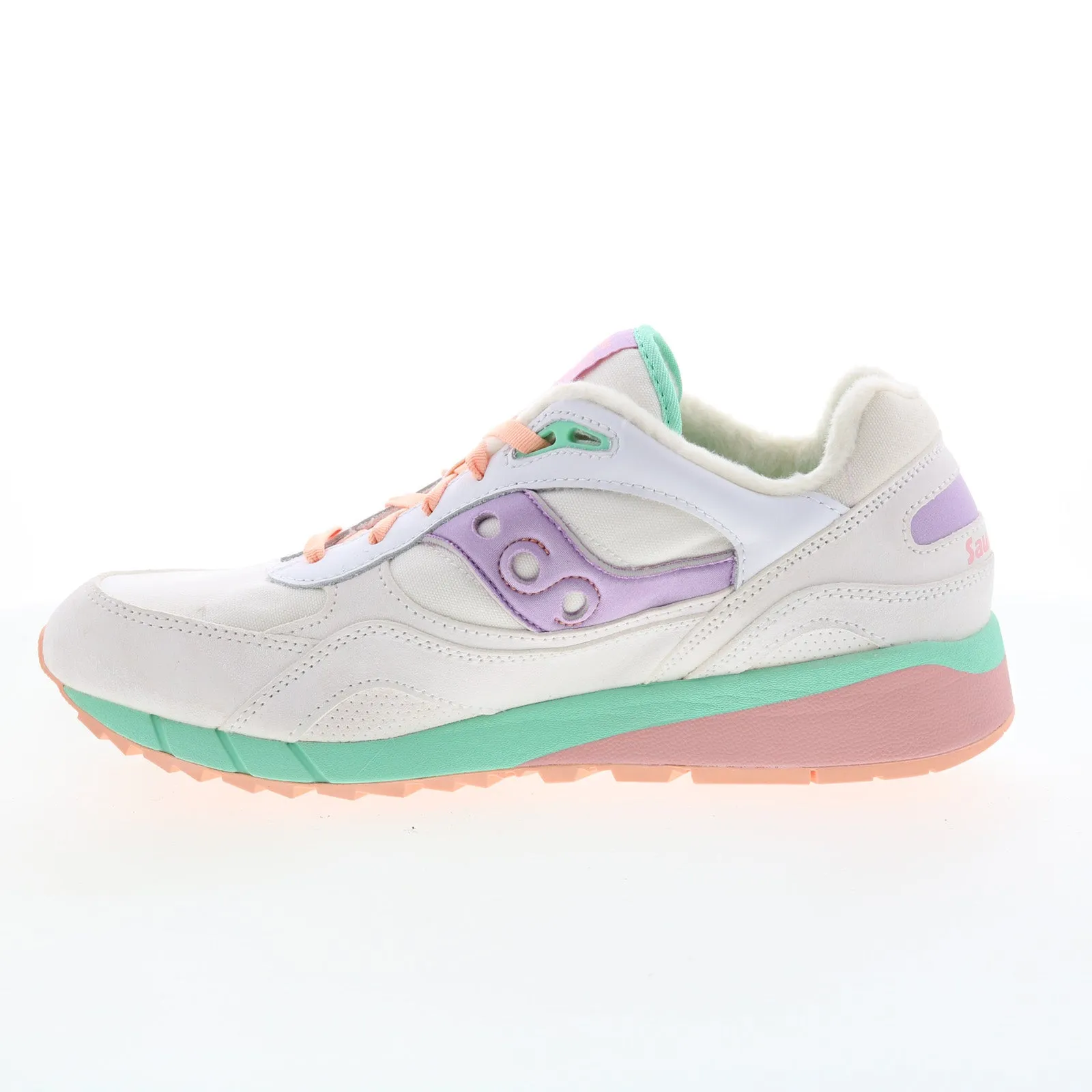 Saucony Shadow 6000 S70588-2 Mens White Suede Lifestyle Sneakers Shoes