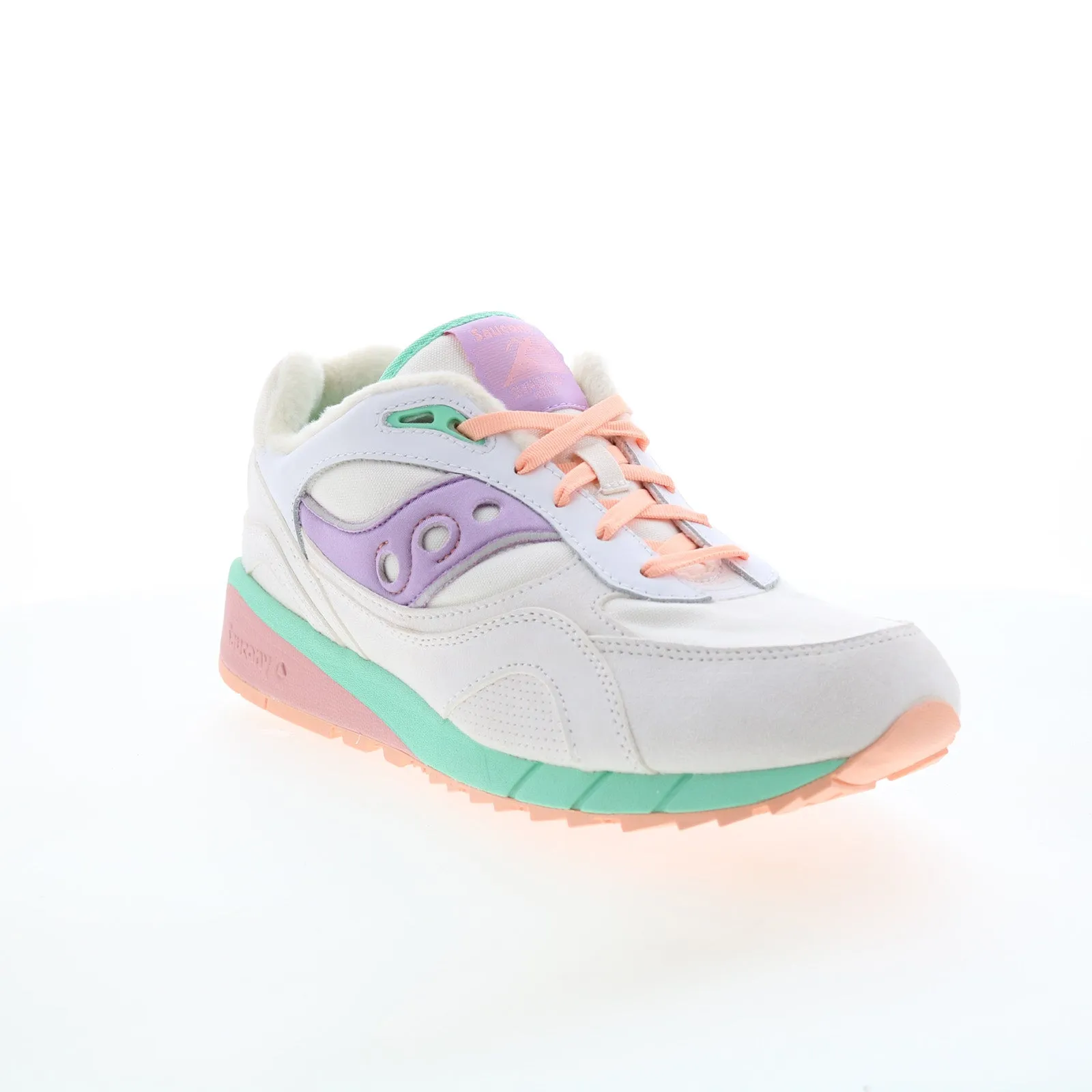Saucony Shadow 6000 S70588-2 Mens White Suede Lifestyle Sneakers Shoes