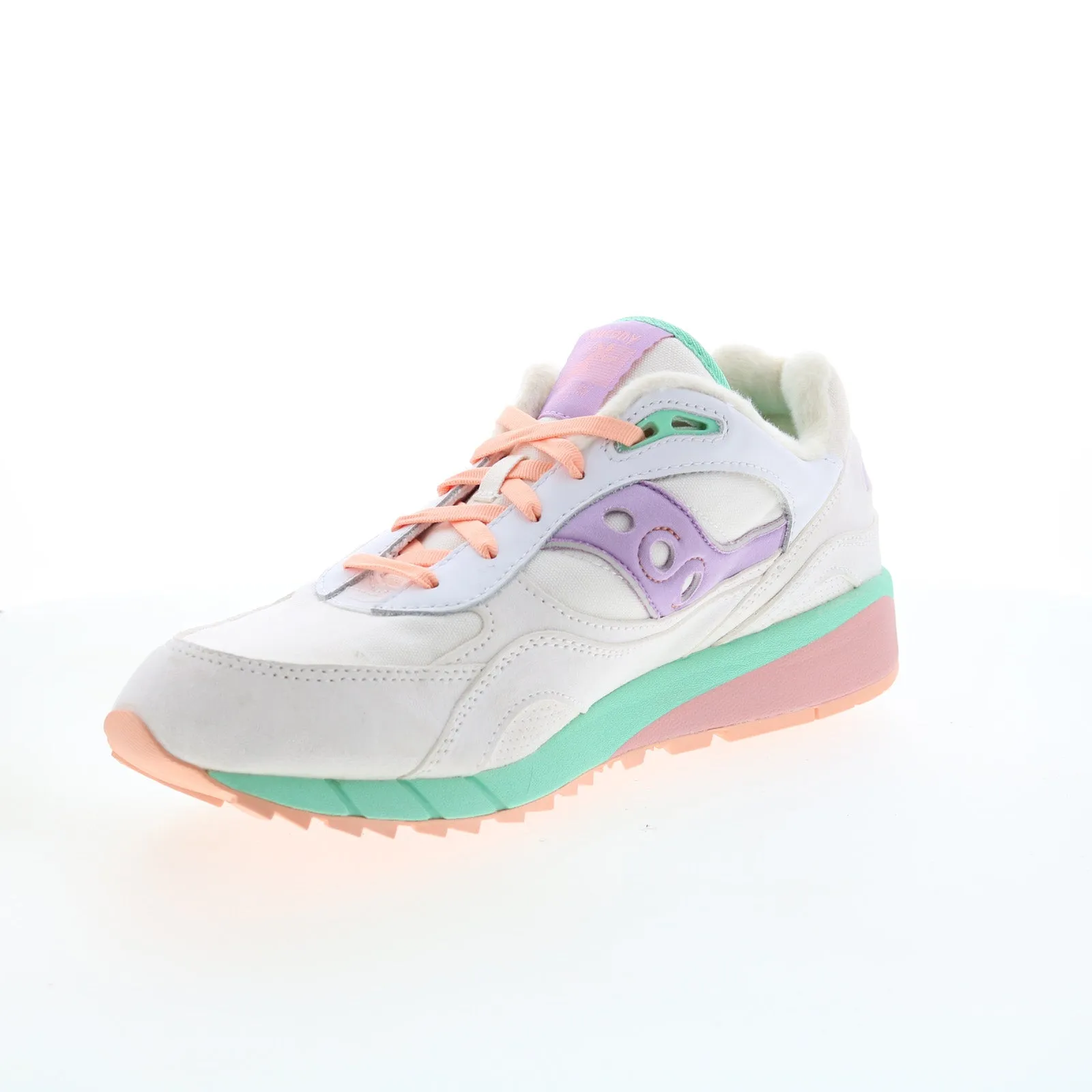 Saucony Shadow 6000 S70588-2 Mens White Suede Lifestyle Sneakers Shoes